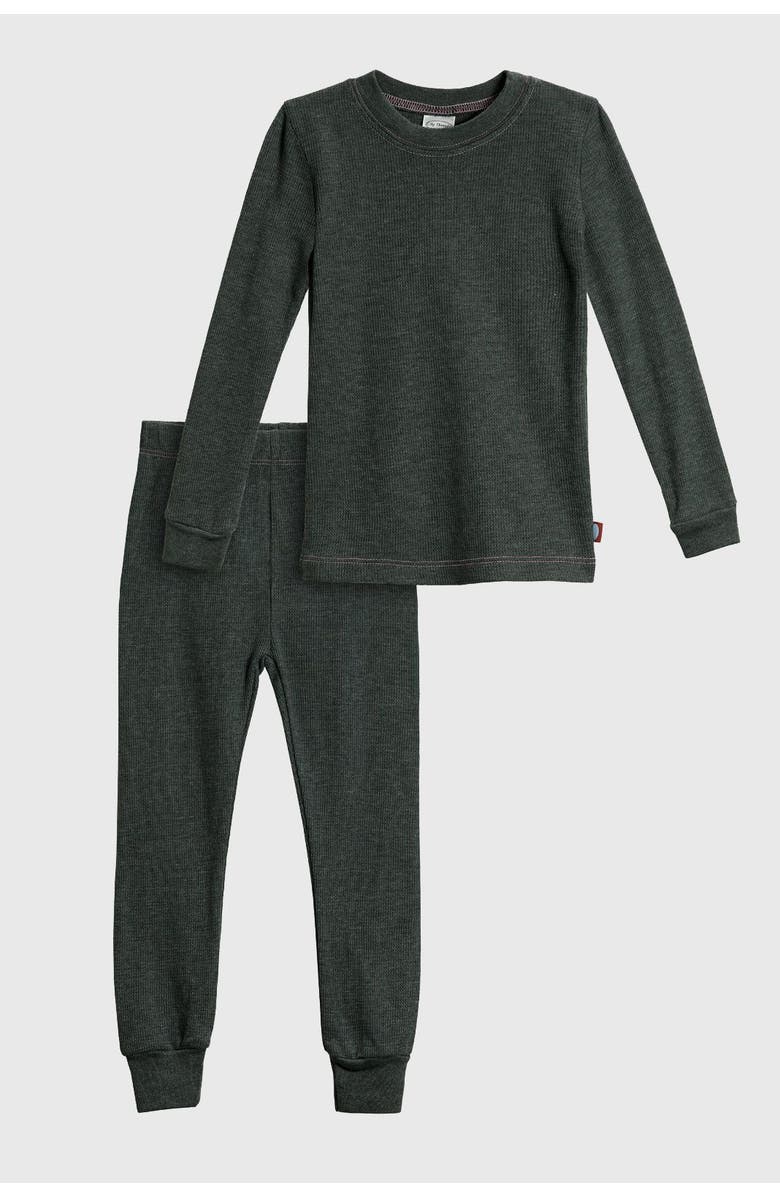 CITY THREADS Girls Soft & Cozy Thermal Long Johns 2-Piece Set, Alternate, color, Black