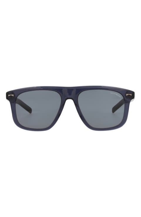 55mm Flat Top Square Sunglasses