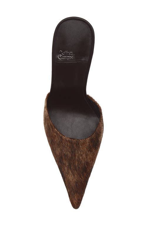 Jeffrey Campbell Robyn Genuine Calf Hair Pointed Toe Mule In Brown