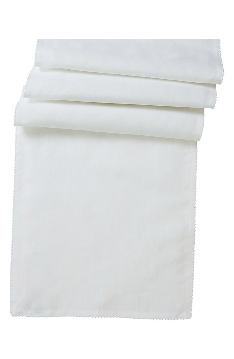 Juliska Berry Scallop Linen Table Runner, Main, color, White
