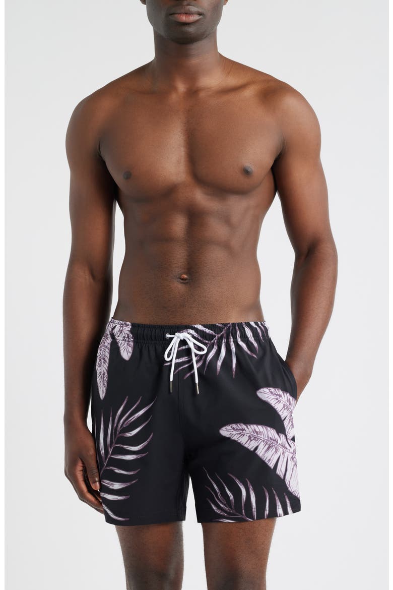 Jungle Swim Trunks, Main, color, BLACK