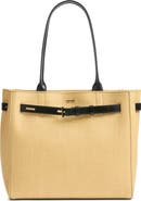 TOM FORD Audrey Medium Raffia & Leather Tote