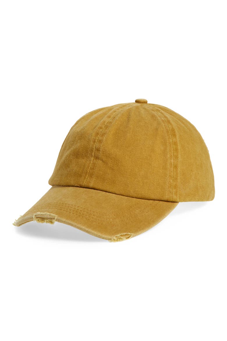 Washed Baseball Cap, Main, color, TAN