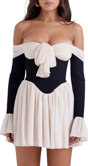 HOUSE OF CB Alana Strapless Long Sleeve Minidress Nordstrom