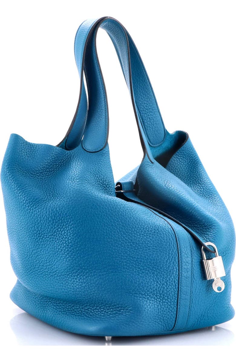 Pre-Owned Hermes Picotin Lock Bag Clemence GM, Alternate, color, Bleu Izmir