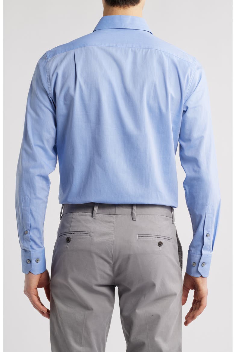Herringbone Twill Button-Up Shirt, Alternate, color, BLUE