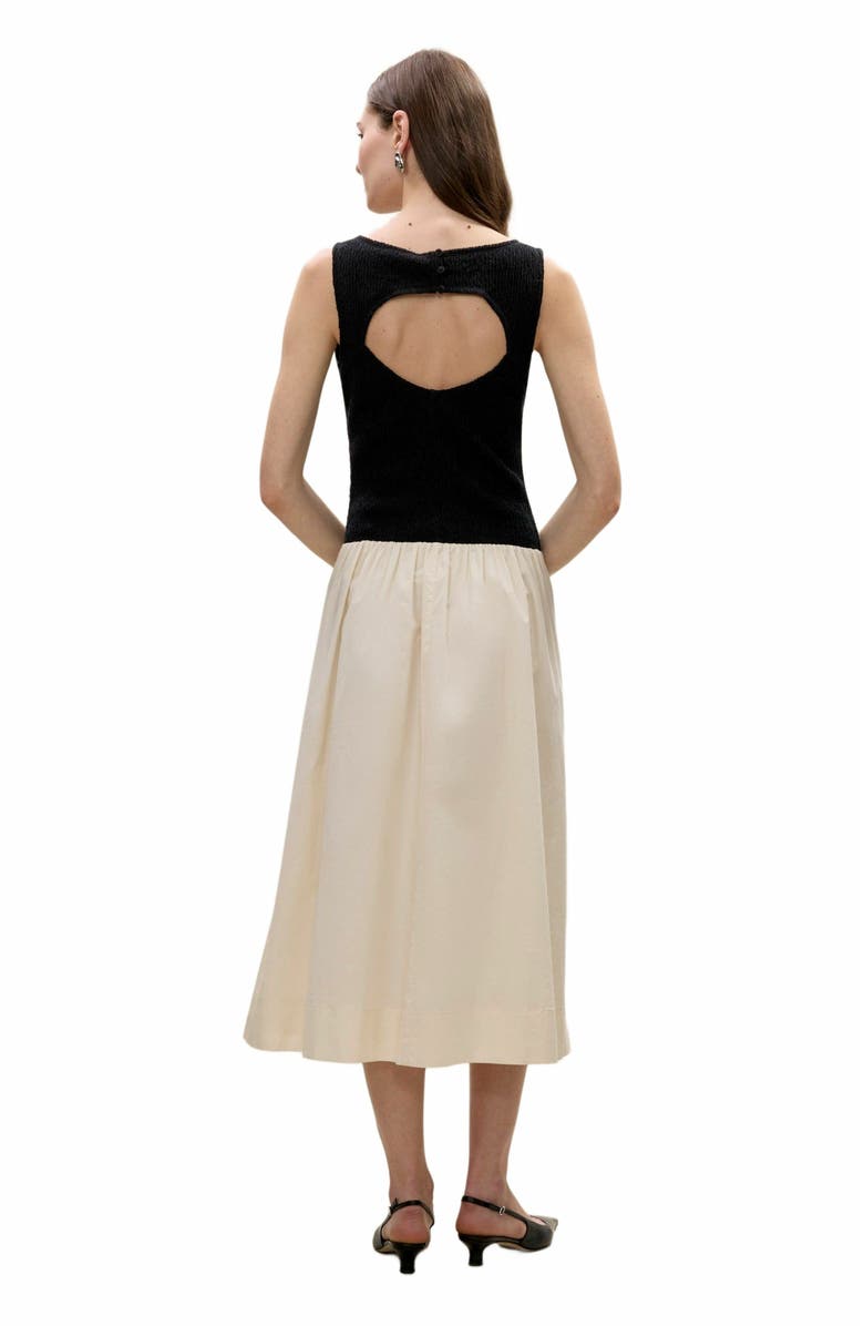 Rebecca Taylor Reese Mixed Media Dress, Alternate, color, Black