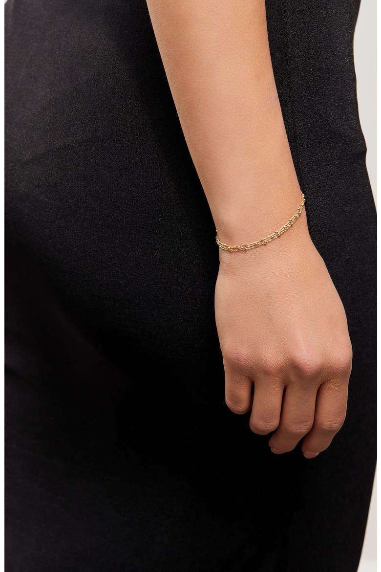 14K Gold Triple Strand Beaded Bracelet (Nordstrom Exclusive), Alternate, color, 14K YELLOW GOLD