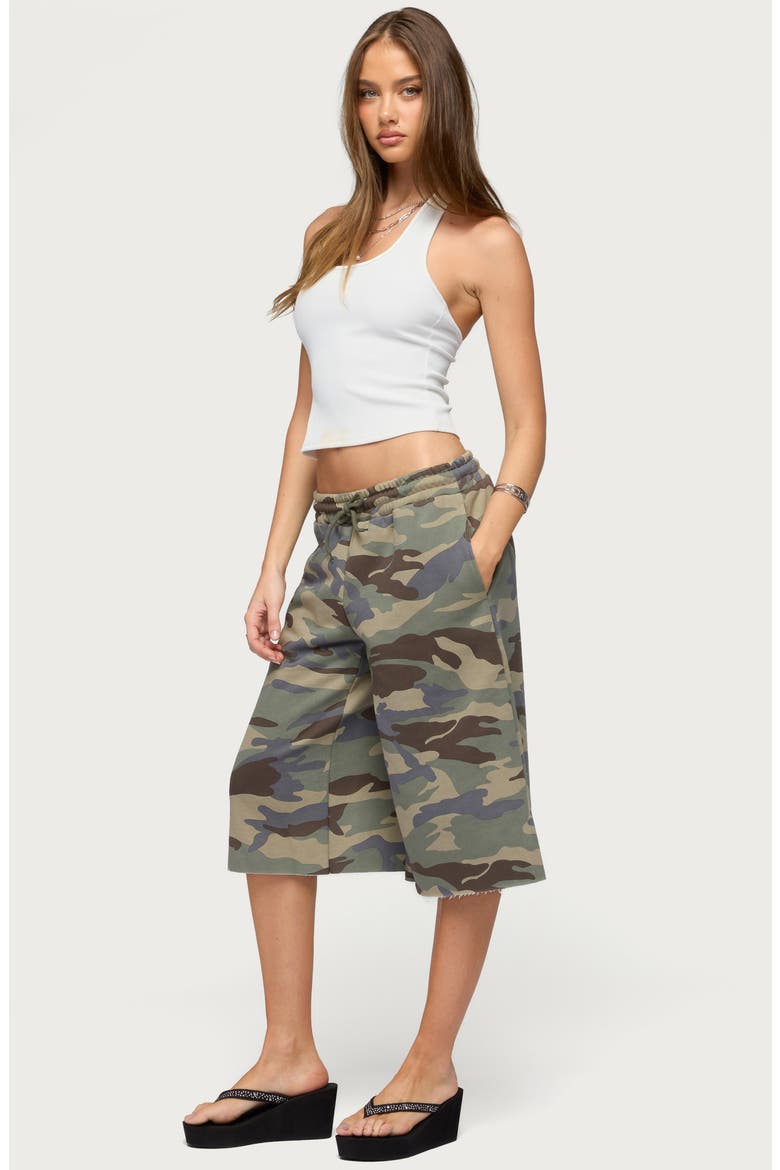 Camo Rush Drawstring Bermuda Shorts, Alternate, color, OLIVE