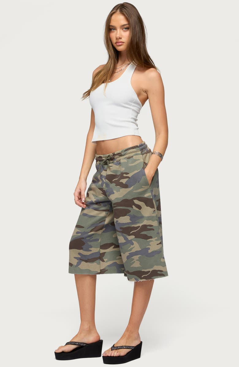 EDIKTED Camo Rush Drawstring Bermuda Shorts, Alternate, color,