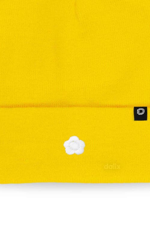 Dalix Lil Flower Beanie Cap In Yellow