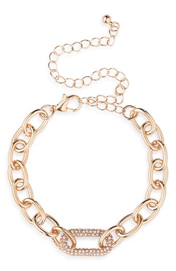 Nordstrom Rack Chunky Link Pavé Cz Bracelet In Gold