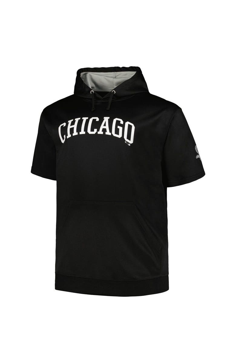 PROFILE Men's Profile Black Chicago White Sox Big & Tall Contrast Short Sleeve Pullover Hoodie, Alternate, color, Black