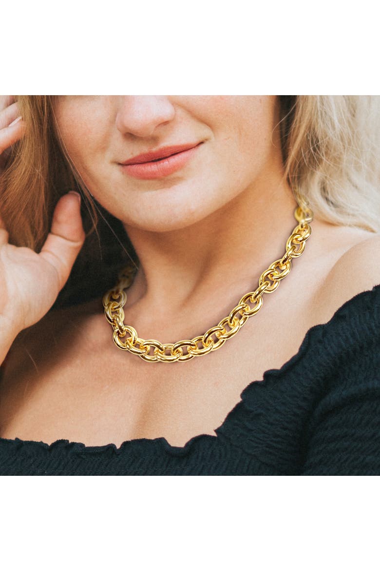 18 Inch Oval Link Necklace Yellow-Plated, Alternate, color, Yellow-Plated