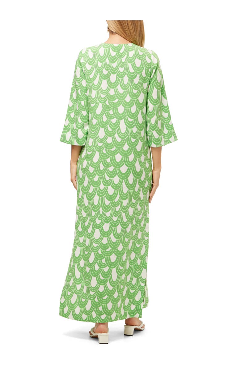 Trina Turk Catamaran Printed Lace Up Dress, Alternate, color, Grass Court Green/Whitewash