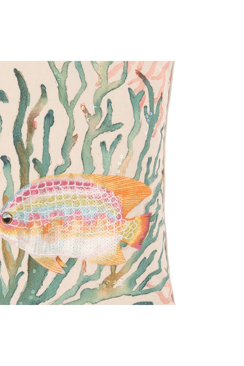 Oceanaire Coral Pillow, 18" x 18", Alternate, color, Green