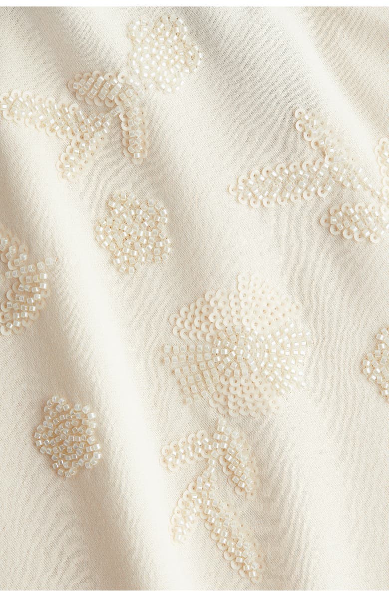 H&M Embellished Sweatshirt, Alternate, color, Cream
