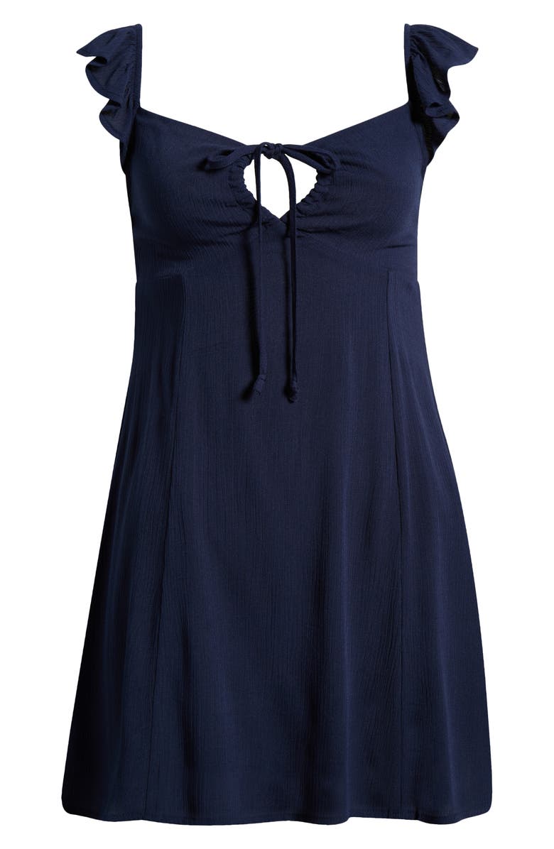 PacSun Ruffle Strap Babydoll Dress, Alternate, color, Peacoat