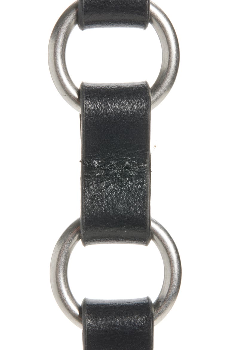 Circle Ring Leather Belt, Alternate, color, BLACK / ANTIQUE NICKEL