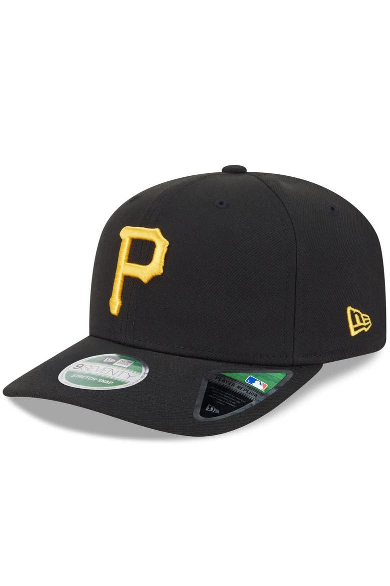 Men's New Era  Black Pittsburgh Pirates Player Replica 9SEVENTY Adjustable Hat, Main, color, Black