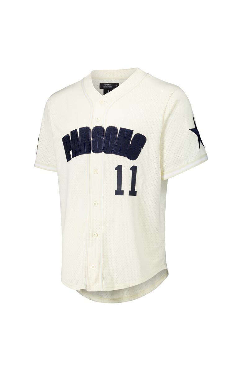 PRO STANDARD Men's Pro Standard Micah Parsons Cream Dallas Cowboys Name & Number Triple Tonal Button-Up Baseball Jersey, Alternate, color, 