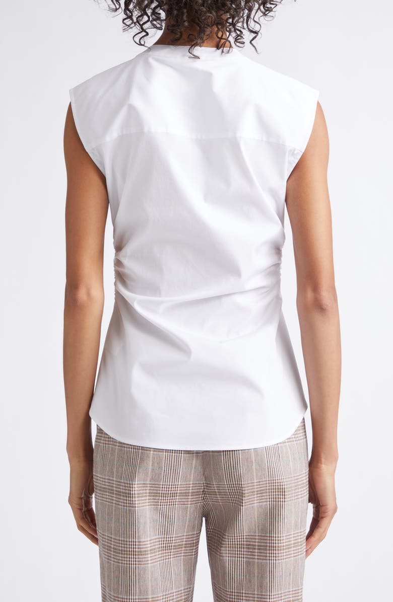 Veronica Beard Harini Sleeveless Button-Up Top, Alternate, color, White