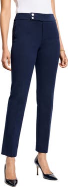 NIC+ZOE Copley 28-Inch Straight Cotton Bi-Stretch Extended Tab Pant