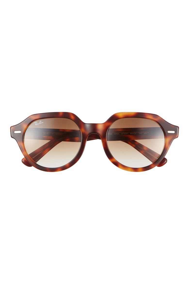 Gina 53mm Gradient Square Sunglasses, Main, color, CLEAR BROWN MULTI