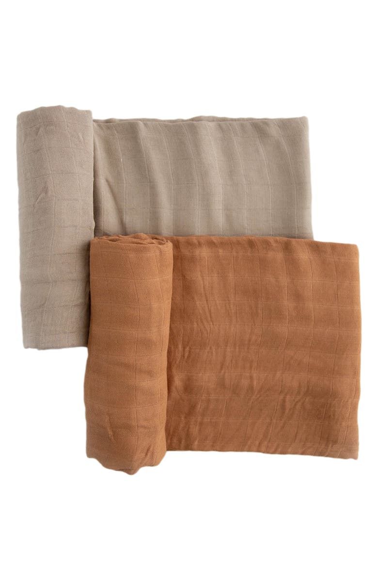 little unicorn 2-Pack Muslin Swaddle Blanket, Alternate, color, Caramel