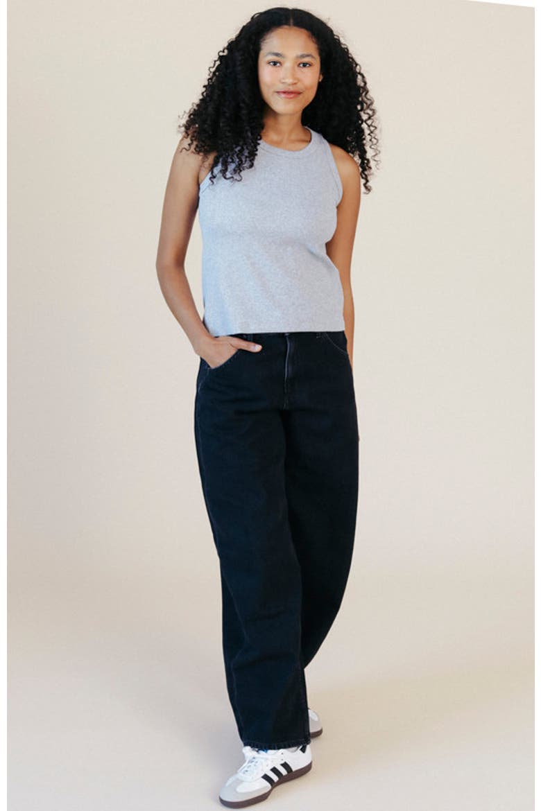 Plus Charlie Ribbed Tank, Alternate, color, Heather Gray