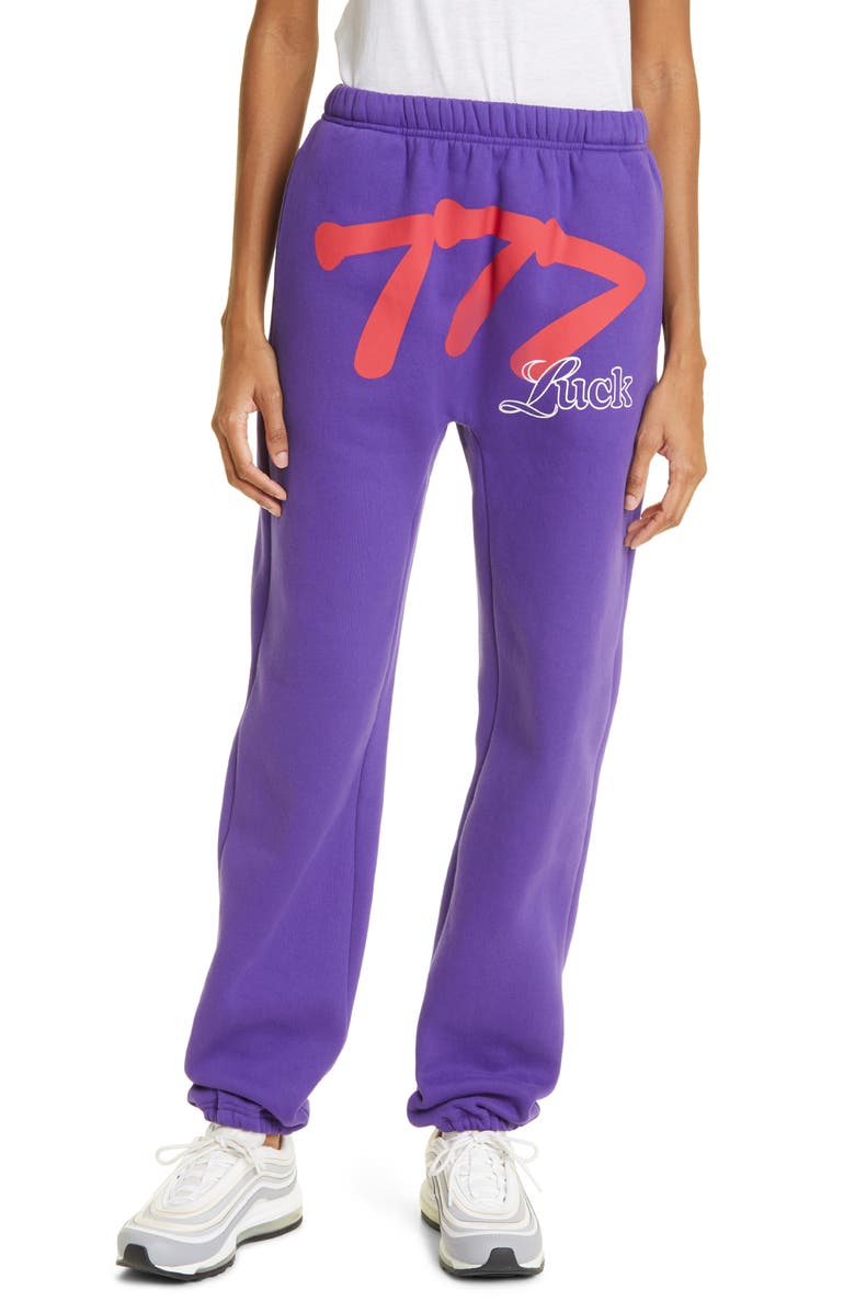 THE MAYFAIR GROUP 777 Luck Graphic Sweatpants, Main, color, 