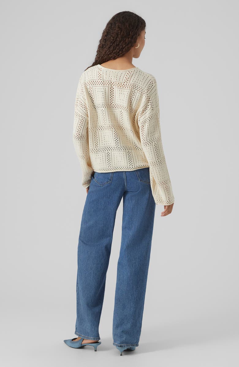 VERO MODA Open Stitch Cotton Blend Sweater, Alternate, color, 
