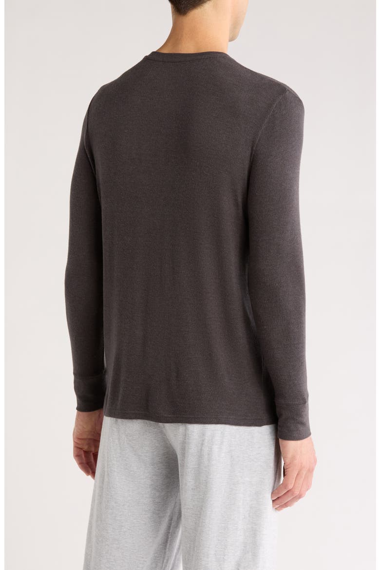 Long Sleeve Henley Lounge Shirt, Alternate, color, CHARCOAL HEATHER