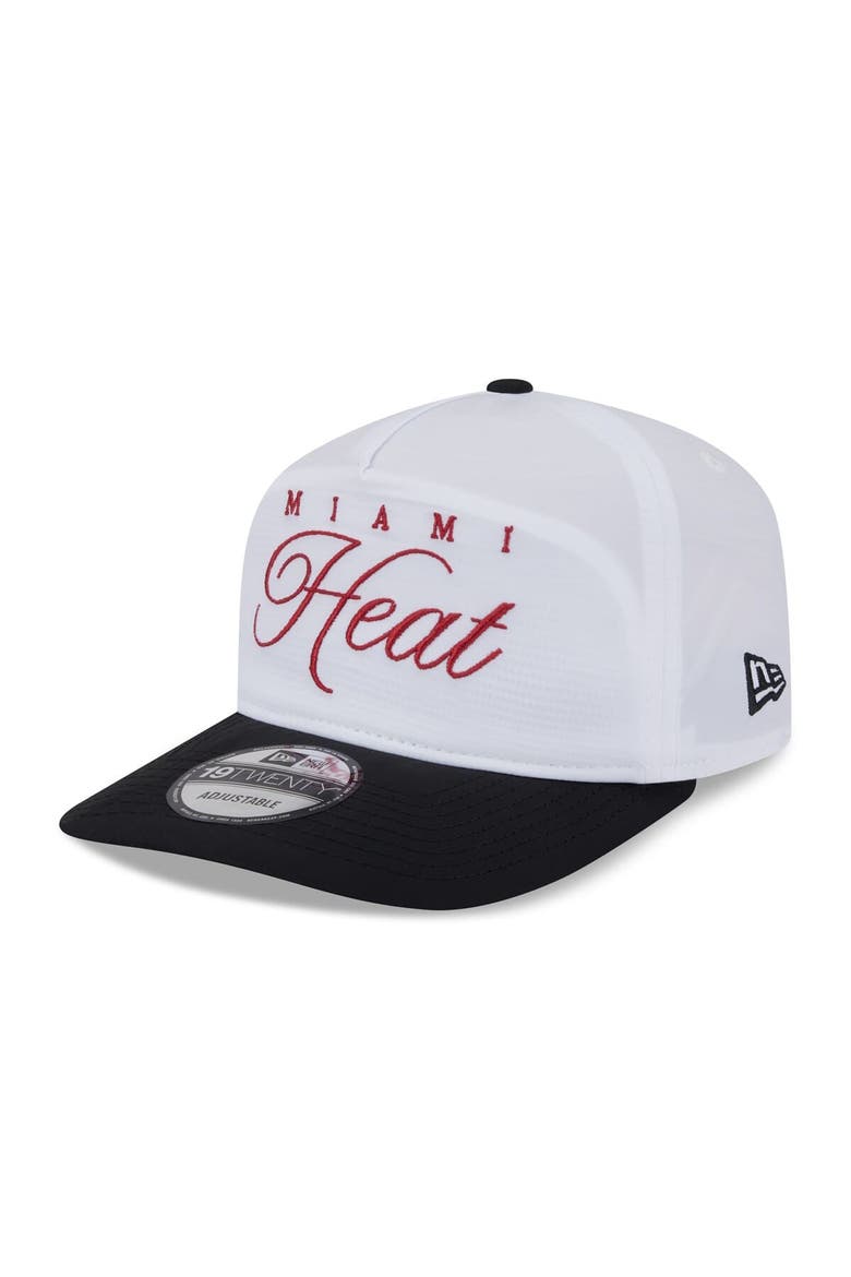 Men's New Era White/Black Miami Heat 2025 NBA Draft On-Stage Nylon 19TWENTY Adjustable Hat, Alternate, color, White