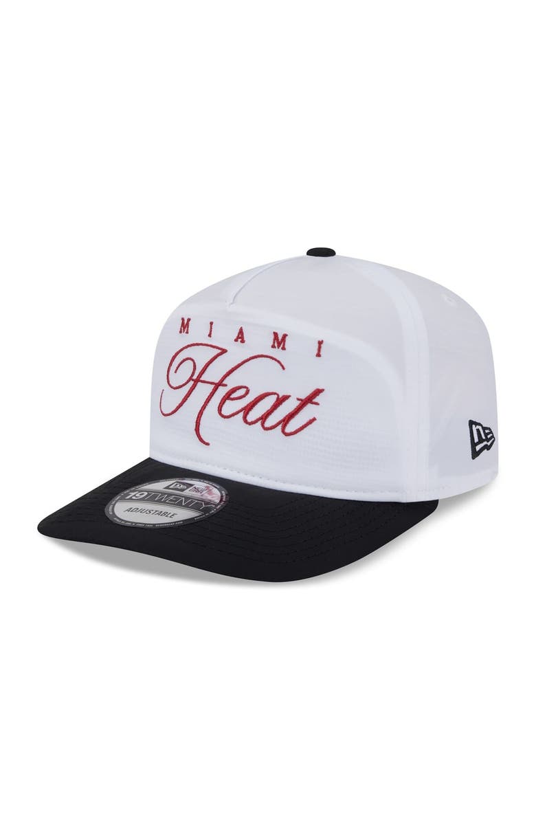 New Era Men's New Era White/Black Miami Heat 2025 NBA Draft On-Stage Nylon 19TWENTY Adjustable Hat, Alternate, color, White