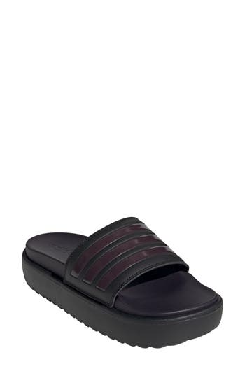 Adidas Originals Adidas Adilette Sandal In Black/aurora Met./black
