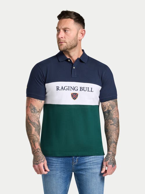 Raging Bull Short Sleeve Cut & Sew Panel Pique Polo In Multi