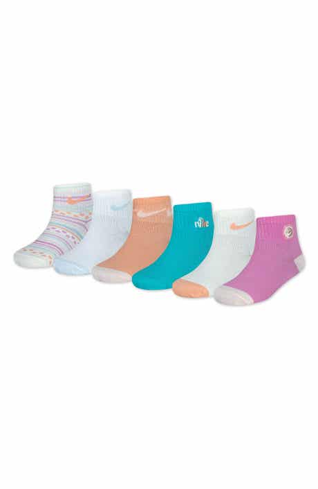 Nike Kids' 6-Pack Sunny Swoosh Quarter Ankle Socks