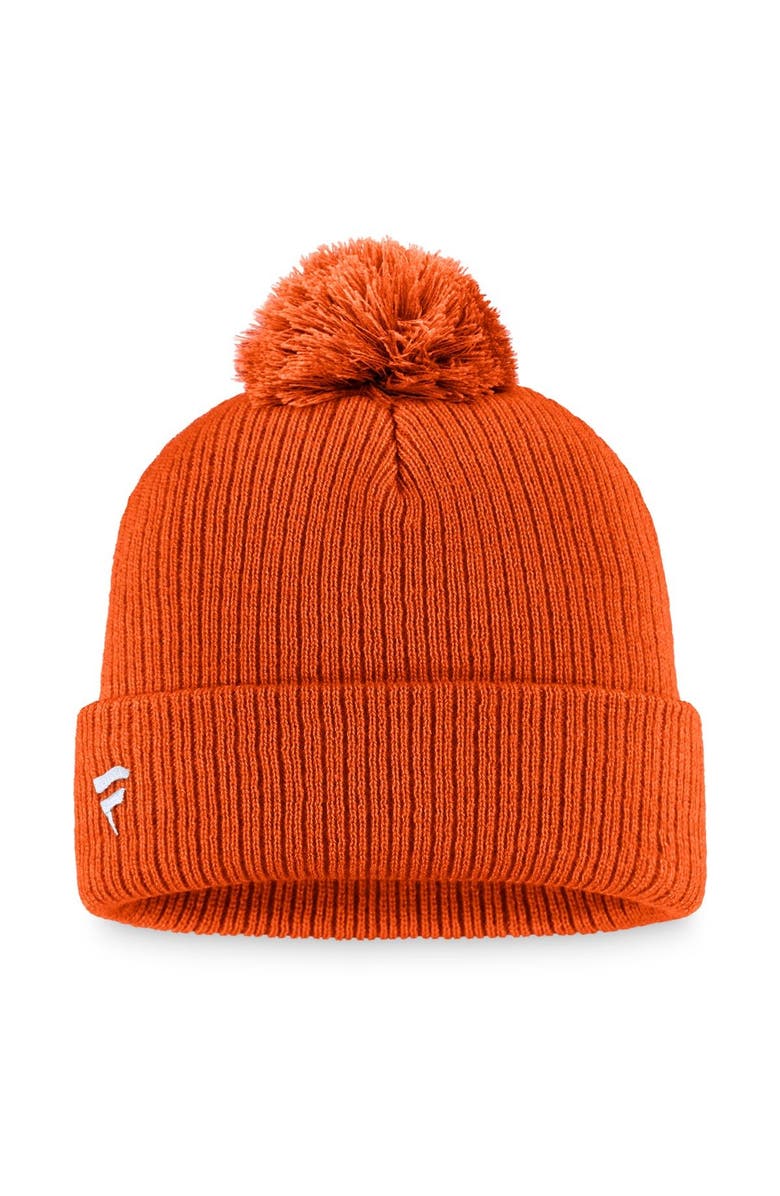 FANATICS Men's Fanatics Branded Orange Philadelphia Flyers Core Primary Logo Cuffed Knit Hat with Pom, Alternate, color,
