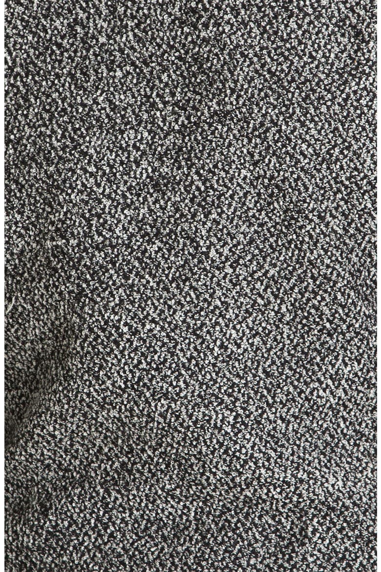 Tweed Jacket with Faux Leather Trim, Alternate, color, RICH BLACK