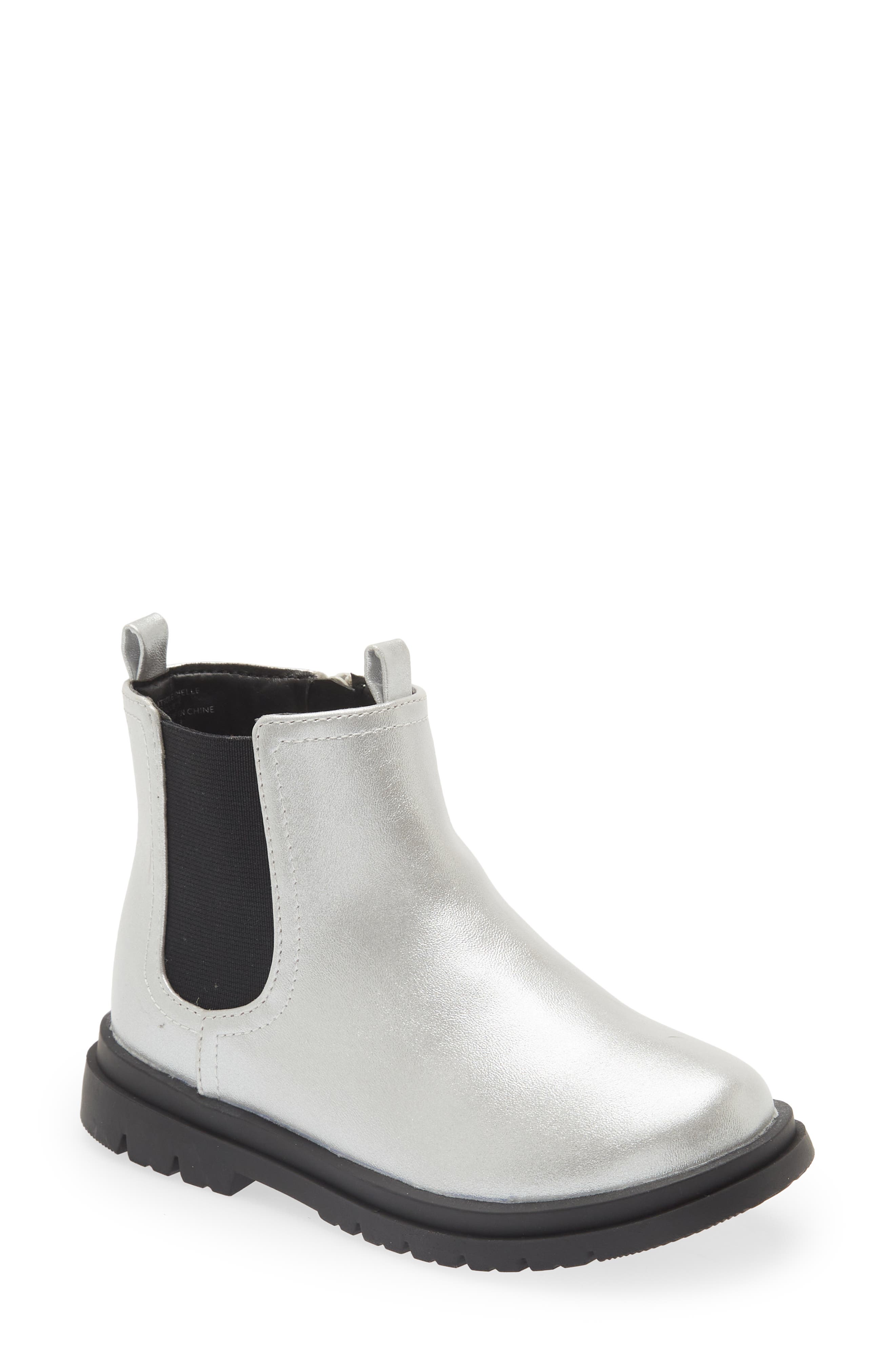 Zoey Chelsea Boot, Main, color, SILVER METALLIC