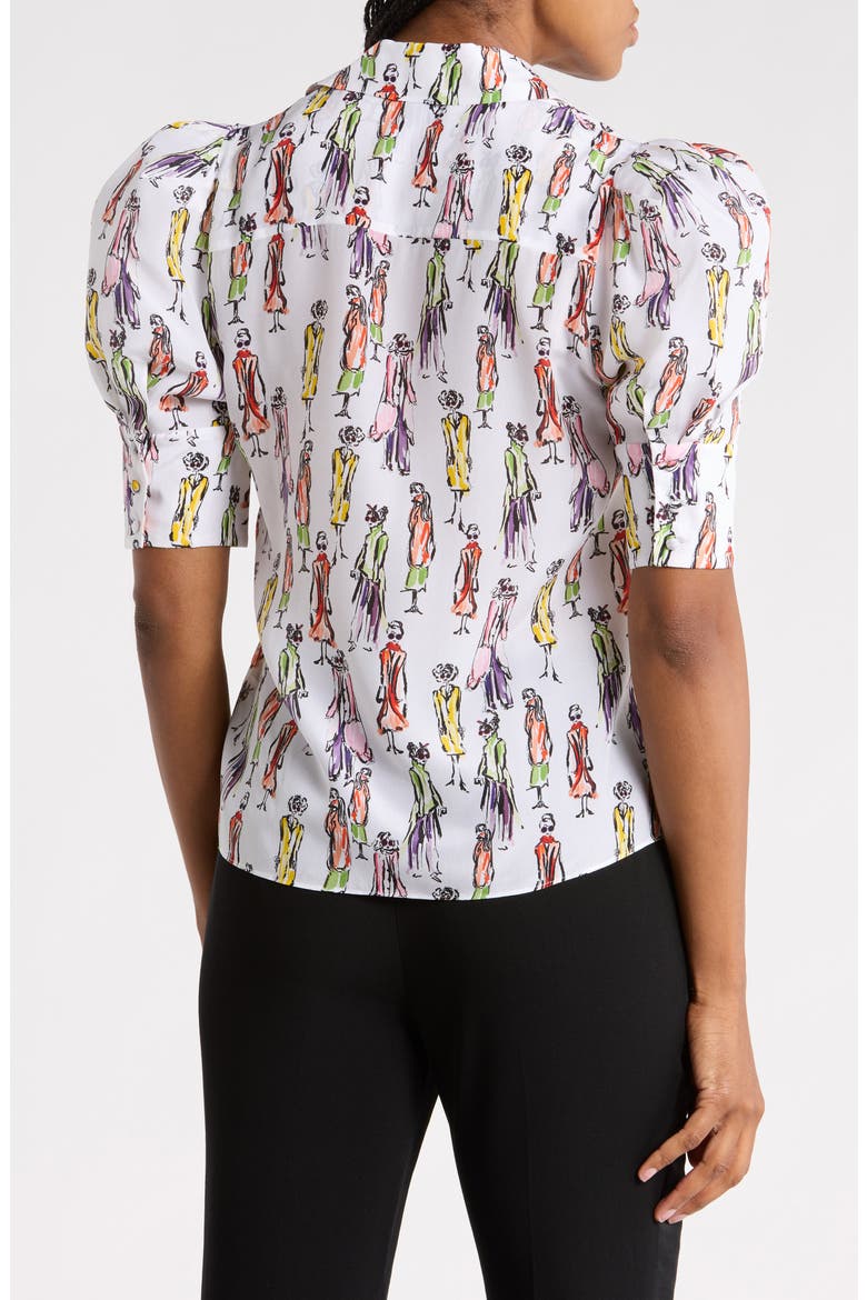 Willa StaceFace Puff Sleeve Silk Top, Alternate, color, MELROSE STACE