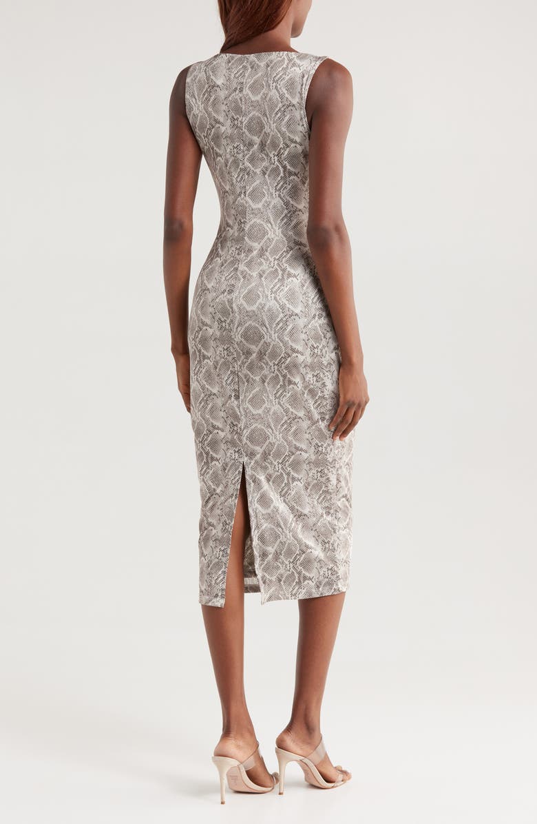 Good American Slinky Ruched Sleeveless Jersey Midi Dress, Alternate, color, Ssp Print001