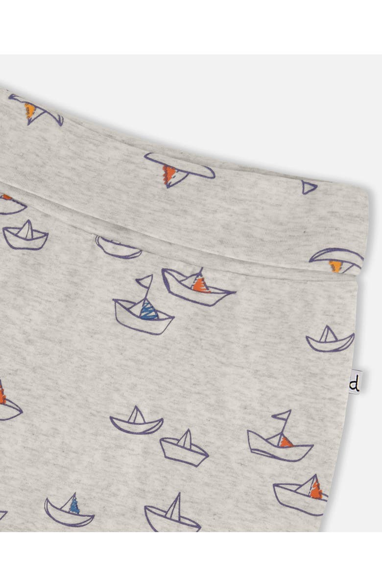 Deux par Deux Baby Boy's Printed Organic Cotton Evolutive Pant Little Paper Boat, Alternate, color, 