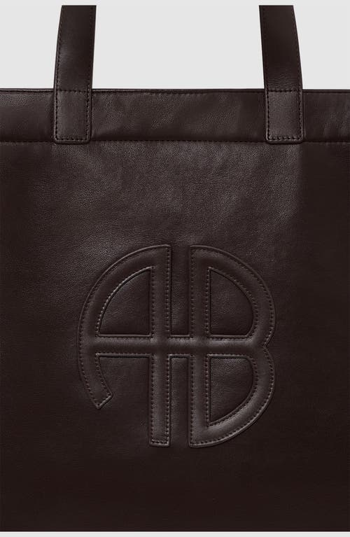 Anine Bing Large Rio Logo-plaque Leather Tote Bag In Brown