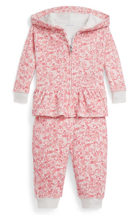 Floral Velour Hoodie & Joggers Set (Baby)