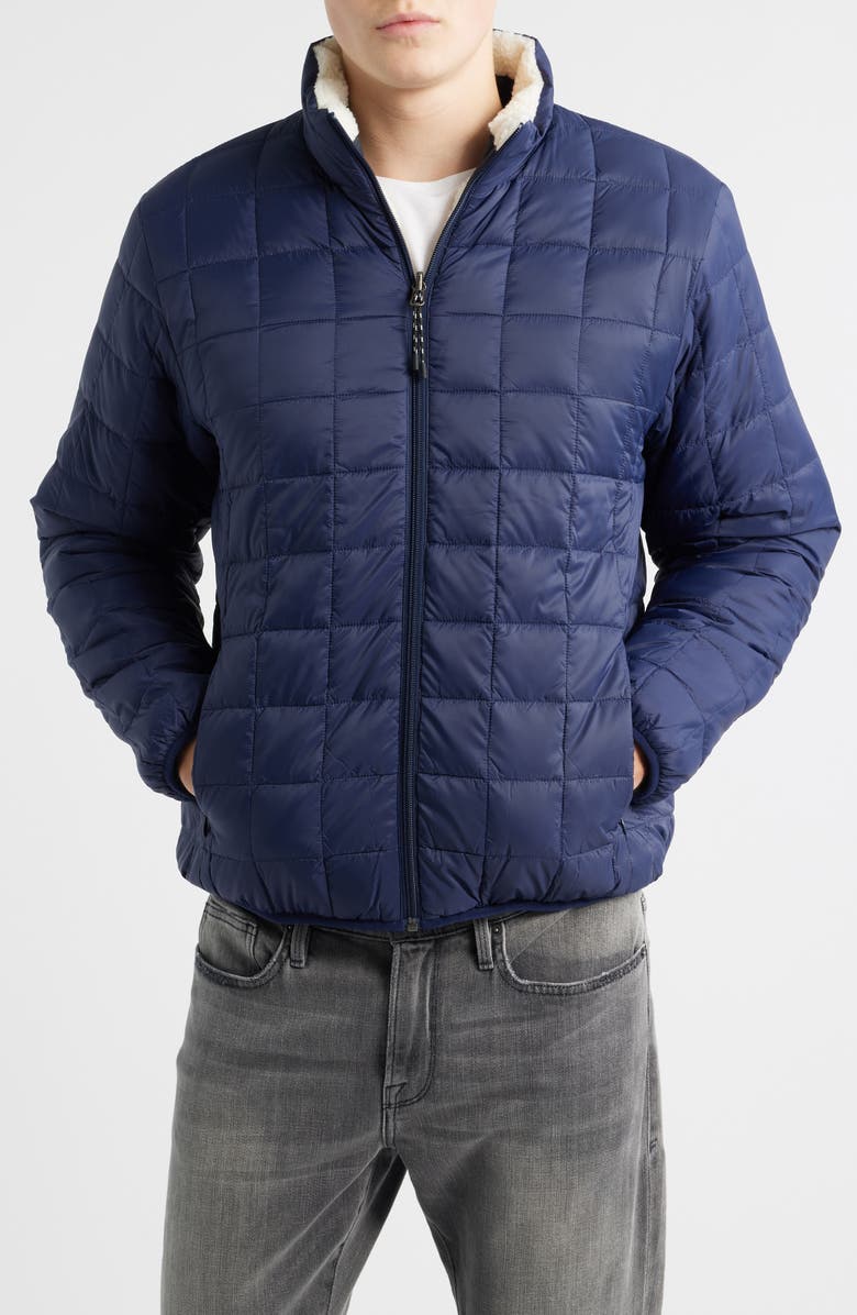 TAION Reversible Fleece Down Jacket, Alternate, color, Navyivory