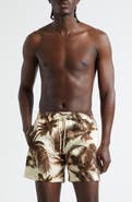 Moncler Palm Print Swim Trunks