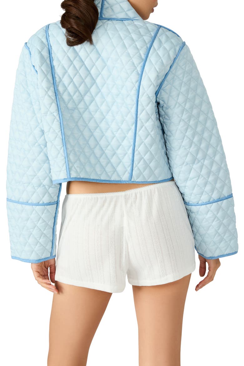 Adalynn Quilted Crop Jacket, Alternate, color, ARCTIC BLUE