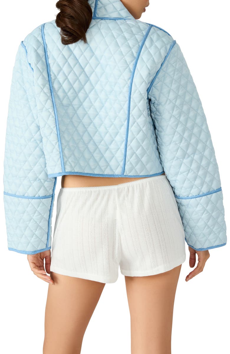 Steve Madden Adalynn Quilted Crop Jacket, Alternate, color, Arctic Blue